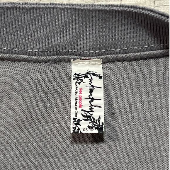 Free People Intimately Kelly Fleece Crewneck Sweatshirt Oversized XS Gray Lounge - Picture 4 of 8